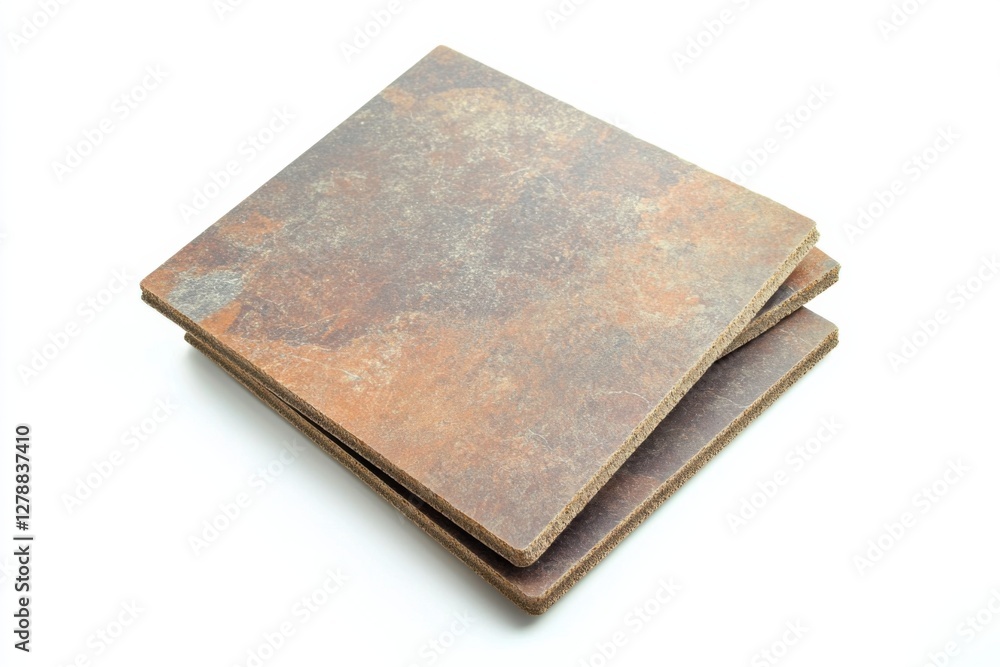 Floor tiles with textured surfaces isolated on a clean white background showcasing their rich colors and patterns Floor tiles with textured surfaces isolated on a clean white background showcasing their rich colors and patterns