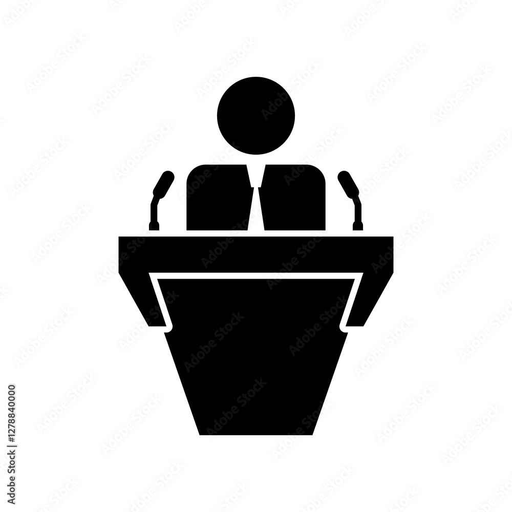 person speak on the rostrum icon vector template illustration design person speak on the rostrum icon vector template illustration design