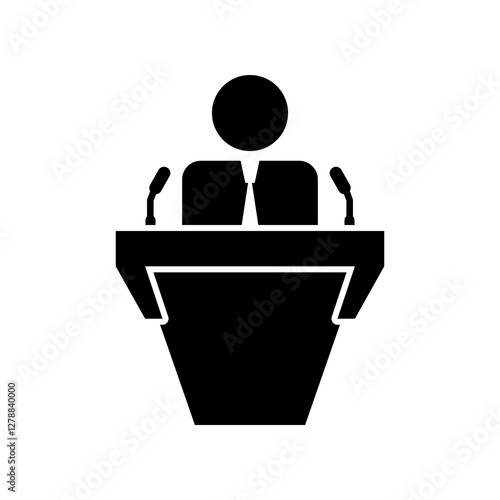 person speak on the rostrum icon vector template illustration design