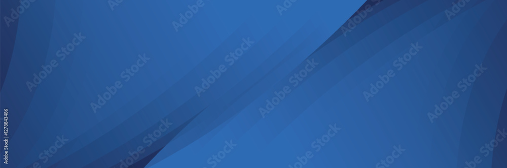 Abstract blue glowing geometric lines on dark blue background. Modern shiny blue circle lines pattern