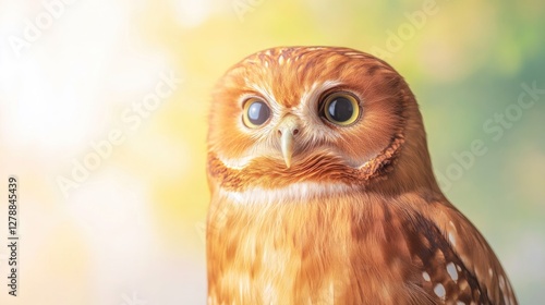 Obraz na płótnie Majestic owl with striking orange feathers and captivating gaze w salonie