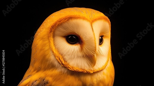 Obraz na płótnie Majestic owl portrait showcasing striking golden feathers and ex w salonie