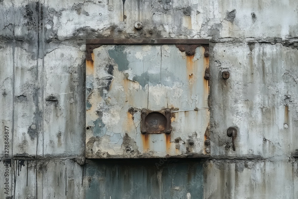 Distressed concrete wall and floor texture detail. Neural network AI generated