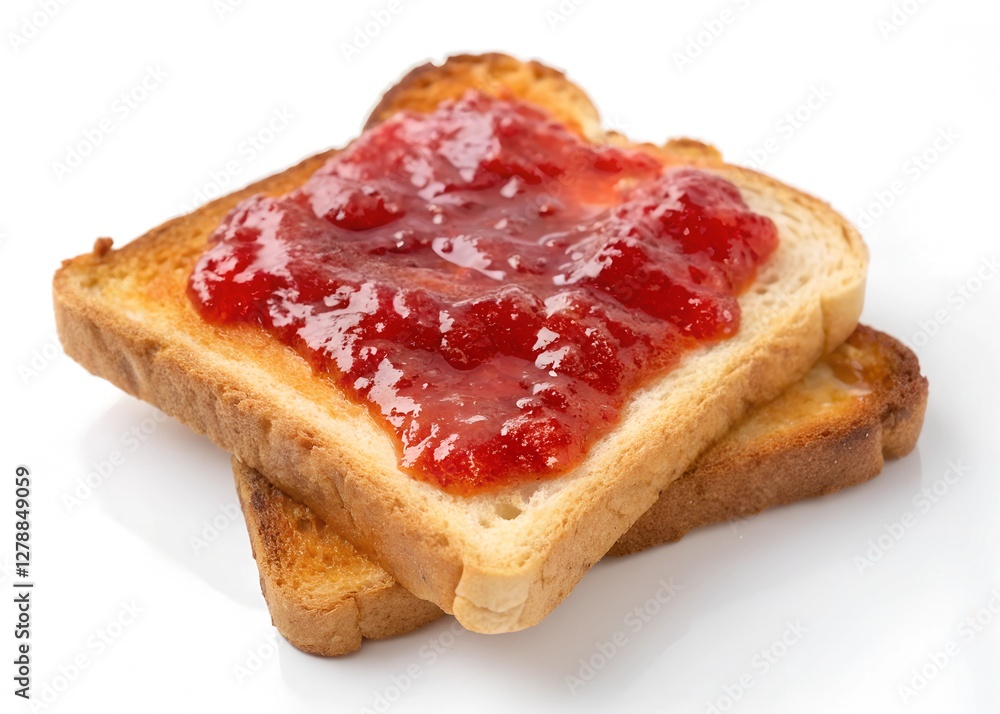 toast with jam isolated on white background toast with jam isolated on white background