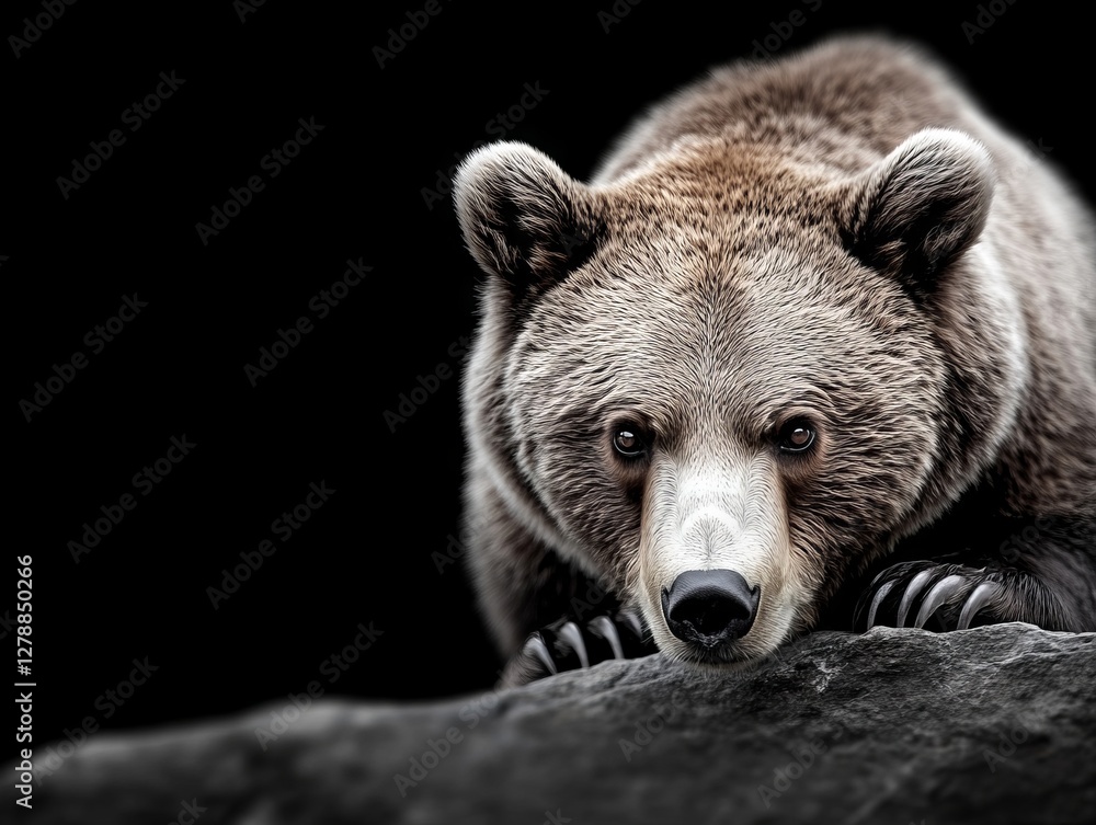 Obraz premium A brown bear sitting on top of a rock