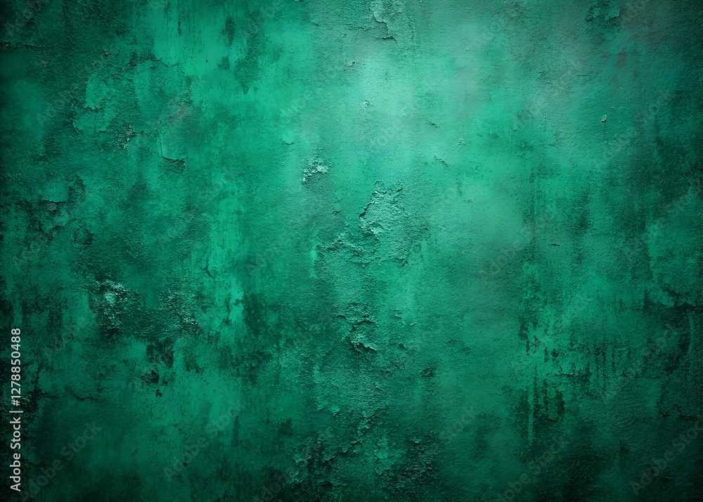 Obraz premium Abstract Green Textured Background Dark Teal Vintage Grunge Wall Paint Design Texture.
