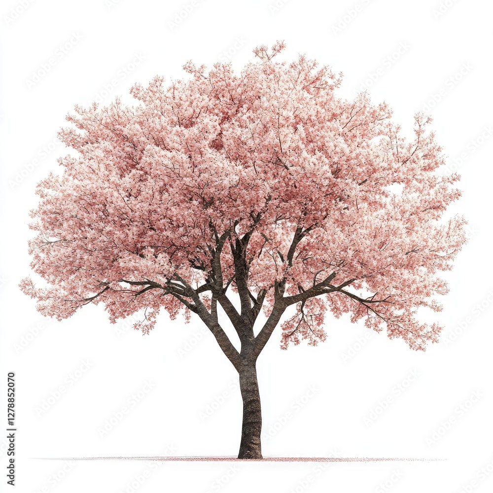 Fototapeta premium Beautiful pink tree isolated on white background