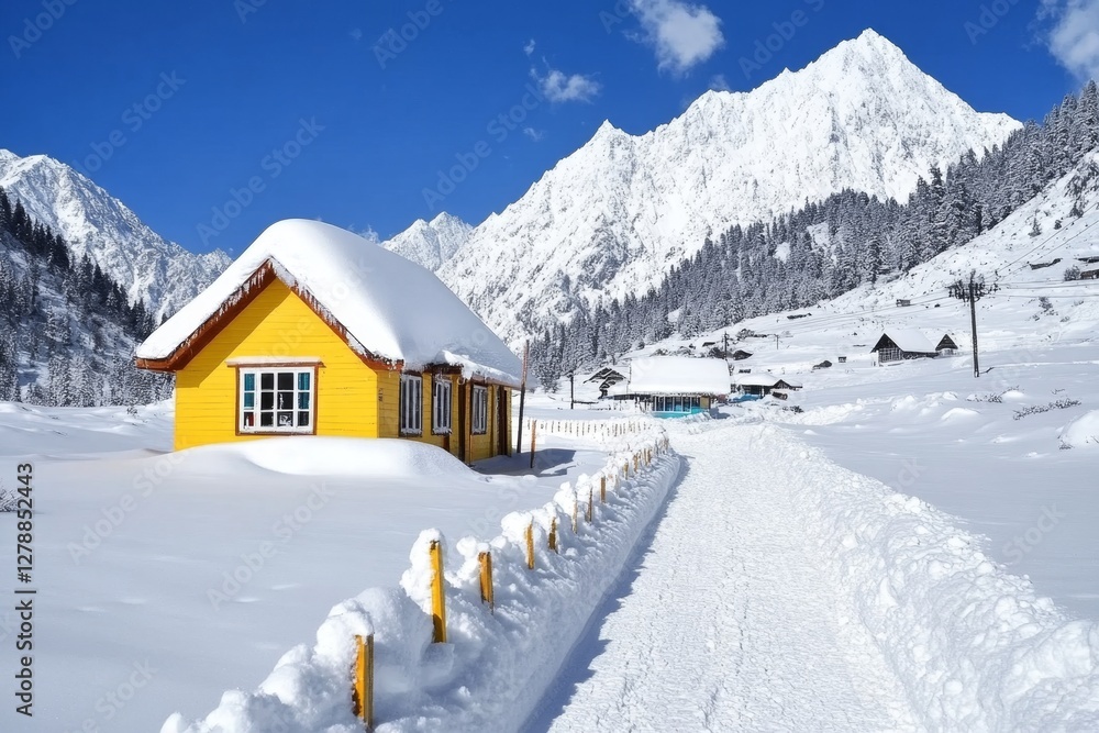 Beautiful scenic Himalayas covered in snow Beautiful scenic Himalayas covered in snow