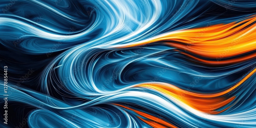 Waves of blue and orange create a soothing visual experience. Waves of blue and orange create a soothing visual experience.
