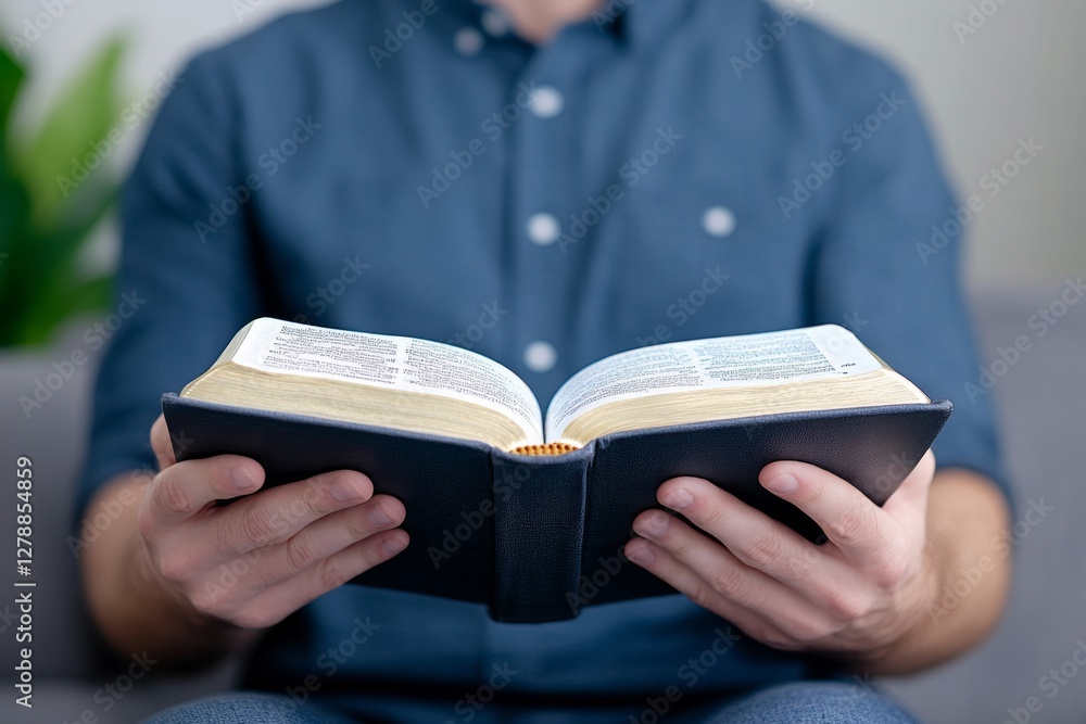Bible reading and hands with book and religion study at home for worship and spiritual support Faith christian knowledge and person with gratitude scripture education and god guidance in a hous Bible reading and hands with book and religion study at home for worship and spiritual support Faith christian knowledge and person with gratitude scripture education and god guidance in a hous