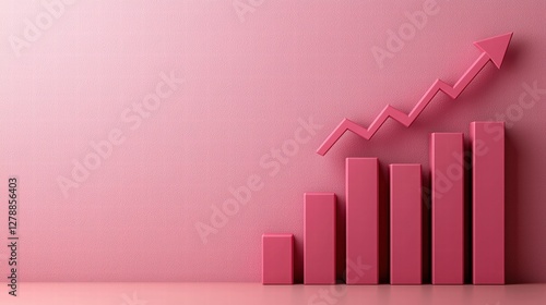 Pink bar chart with rising arrow illustrating growth trends in data analytics and performance Free Download Pink bar chart with rising arrow illustrating growth trends in data analytics and performance - GFXLoad