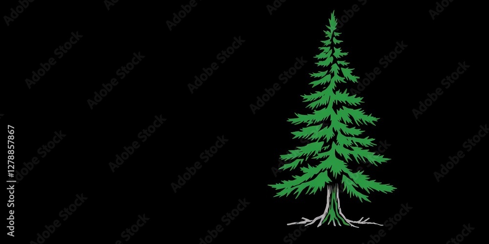 Silhouette vector illustration of coniferous trees with badges, pine and spruce branches, cedar stems, and plant leaves, tree, natural, cedar Silhouette vector illustration of coniferous trees with badges, pine and spruce branches, cedar stems, and plant leaves, tree, natural, cedar
