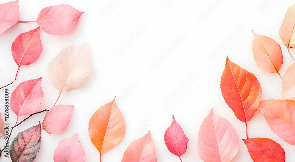 Decorated with dried tree leaves on a white background. Which reminds of the old days and enhances the beauty of the house. Elegant premium design with minimal style. Decorated with dried tree leaves on a white background. Which reminds of the old days and enhances the beauty of the house. Elegant premium design with minimal style.