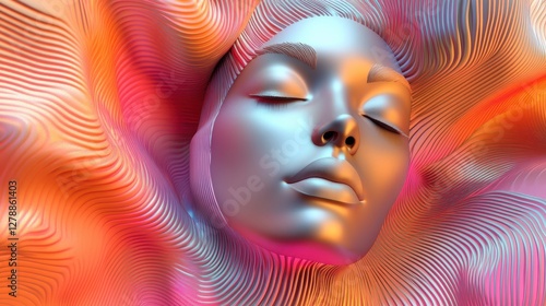 An abstract 3D render of a colorful, iridescent bubble, featuring a dynamic and shimmering shape that showcases a spectrum of vivid hues and light reflections.