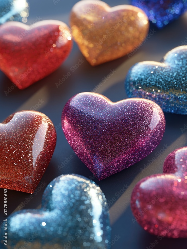 Obraz premium Multiple Colored Hearts Close Up