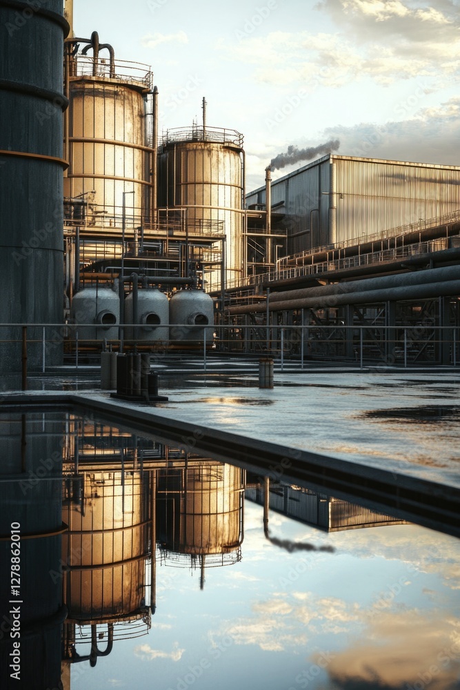 Obraz premium Industrial Area with Pool