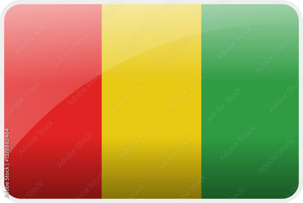 Fototapeta premium Flag Icon of Guinea Country,National Vector Flag Iconic Symbol and Colors of Guinea flag.