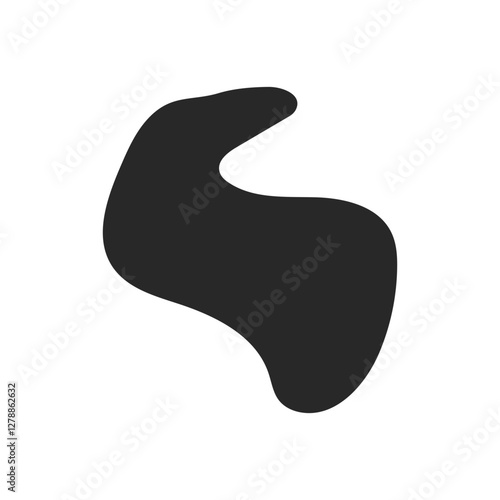 Black vector organic liquid amoeba blob elements set.
