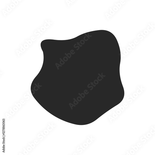 Black vector organic liquid amoeba blob elements set.