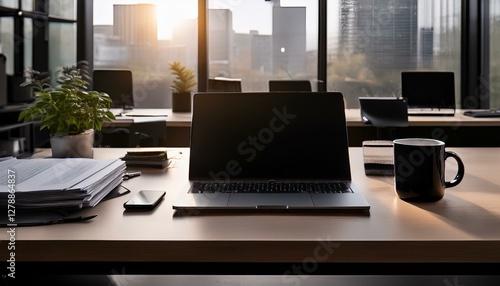 Wallpaper Mural 햇살이 비추는 사무실 업무 환경 Torontodigital.ca