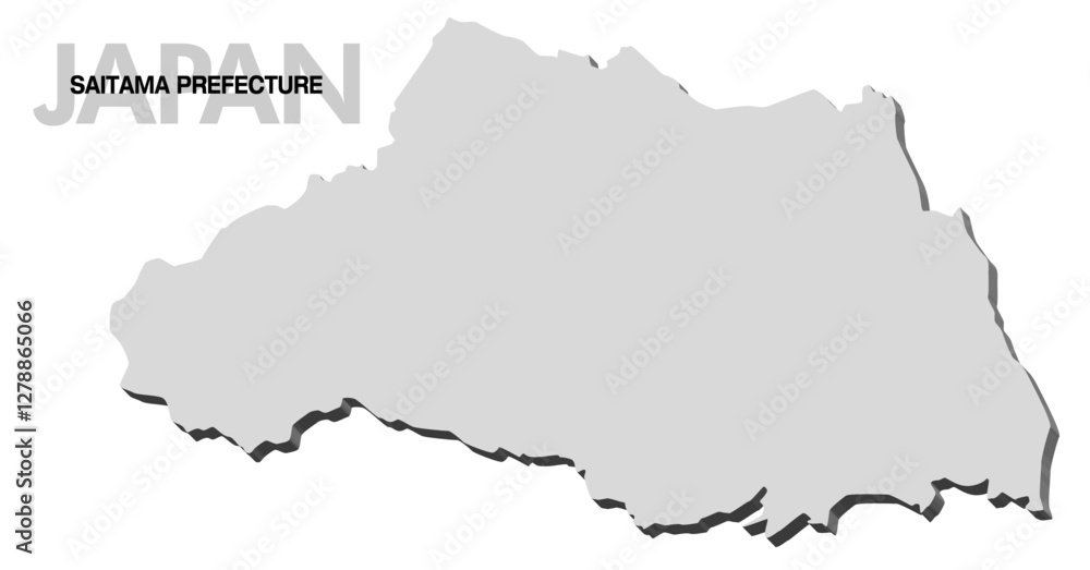 Fototapeta premium 埼玉県の3D地図