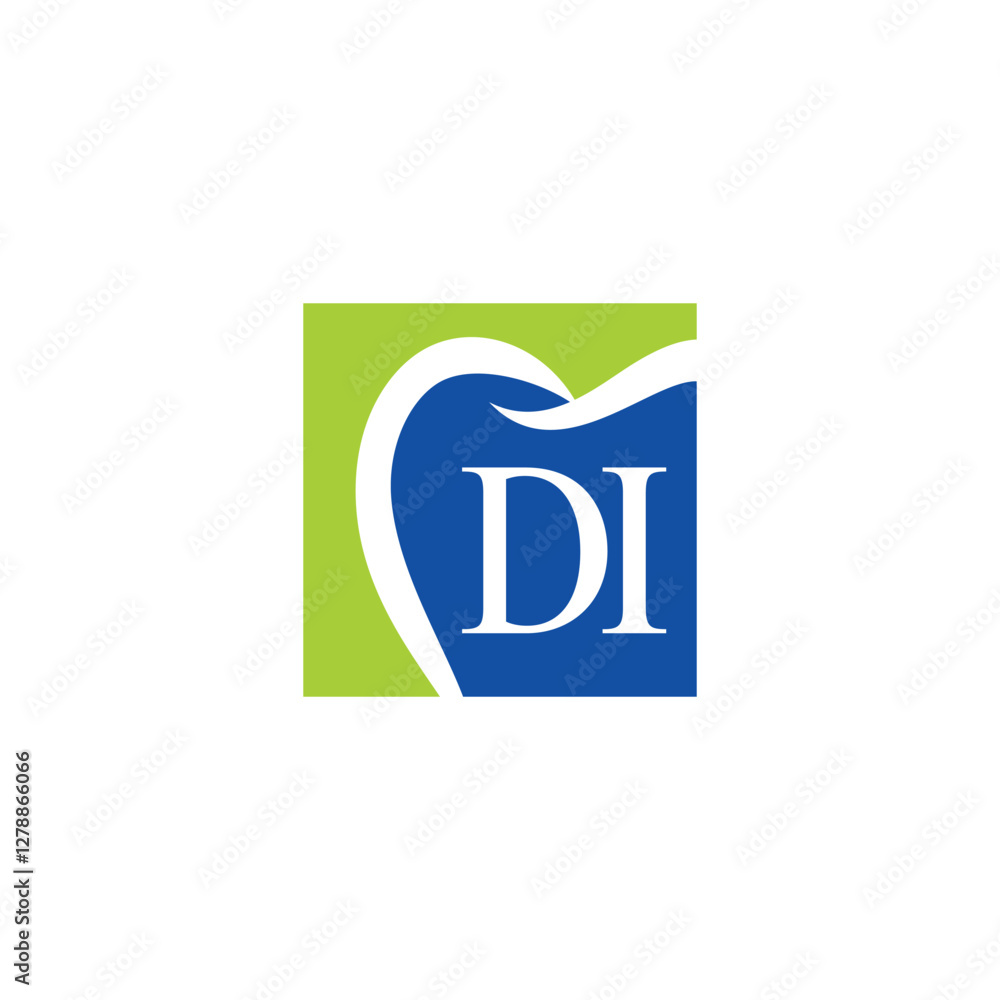 Abstract Negative Space Tooth With Letters DI Abstract Negative Space Tooth With Letters DI