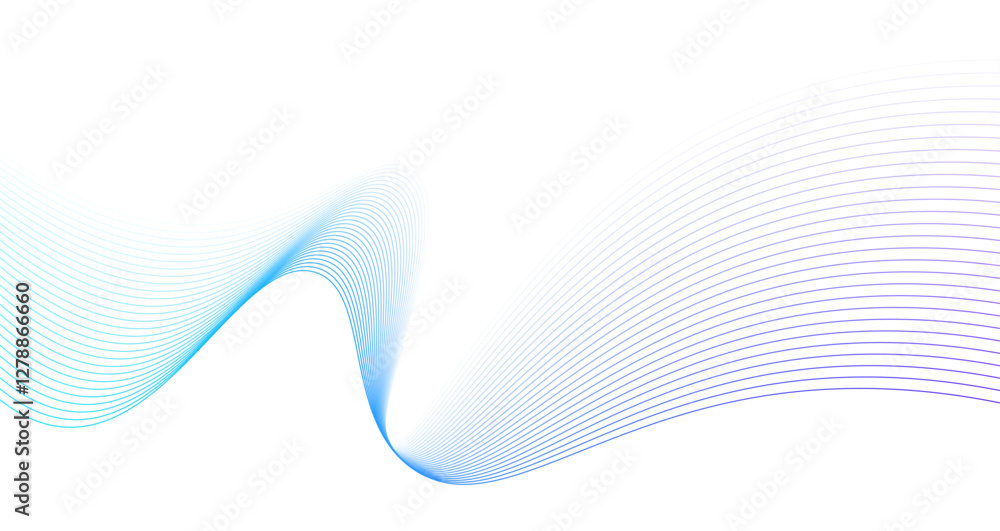 Fototapeta premium Gradient wave pattern on white