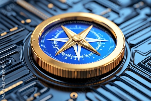 Business navigate recovery, Abstract, The compass navigate for businessmen to resume business growth in the economic crisis, Rethink, Reinvent and Recover: