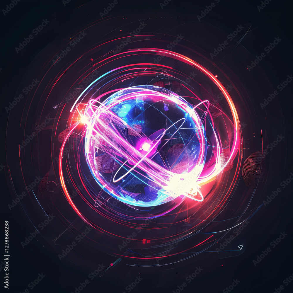 Obraz premium A circle with the glow quot in the dark 