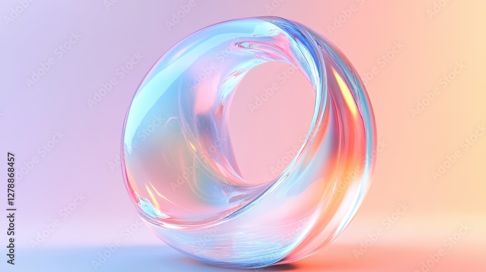 Fototapeta premium An abstract 3D render showcases a visually intriguing composition with geometric shapes and dynamic forms.