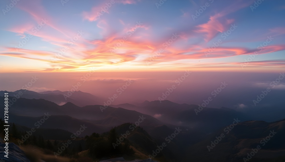 Obraz premium 夜明けの山