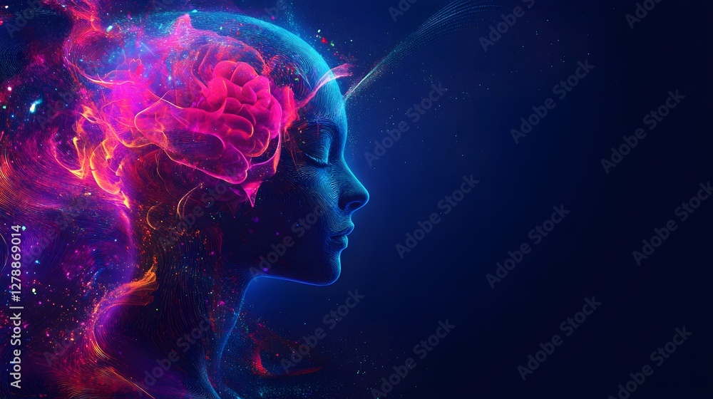 Vibrant Abstract Representation of Human Mind and Emotions in Colors Vibrant Abstract Representation of Human Mind and Emotions in Colors
