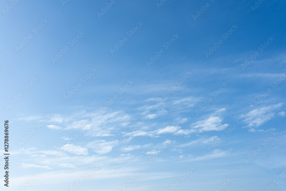 Serene Blue Sky with Scattered Cirrus Clouds High Resolution Nature Background Serene Blue Sky with Scattered Cirrus Clouds High Resolution Nature Background