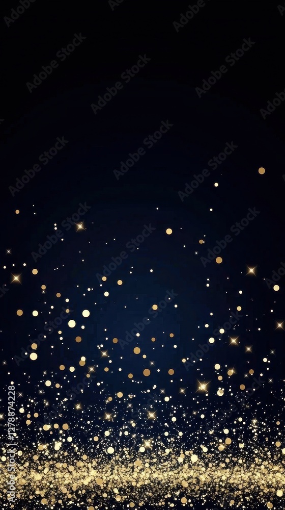 Celebrate the season with a stunning vertical design filled with festive gold glittering stars. Celebrate the season with a stunning vertical design filled with festive gold glittering stars.