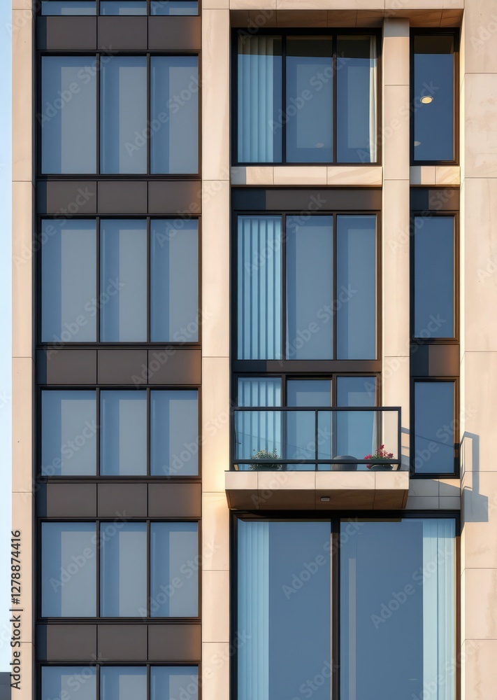 Section of a high rise building with window and balcony detail skyscraper city building skyscraper downtown business architecture cityscape Section of a high rise building with window and balcony detail skyscraper city building skyscraper downtown business architecture cityscape