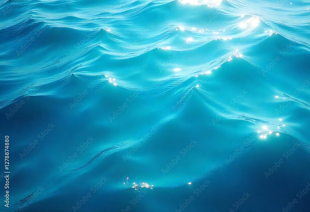 Generative AI captures the serene beauty of ocean waves under sunlight, showcasing the tranquility and natural artistry of the sea Generative AI captures the serene beauty of ocean waves under sunlight, showcasing the tranquility and natural artistry of the sea