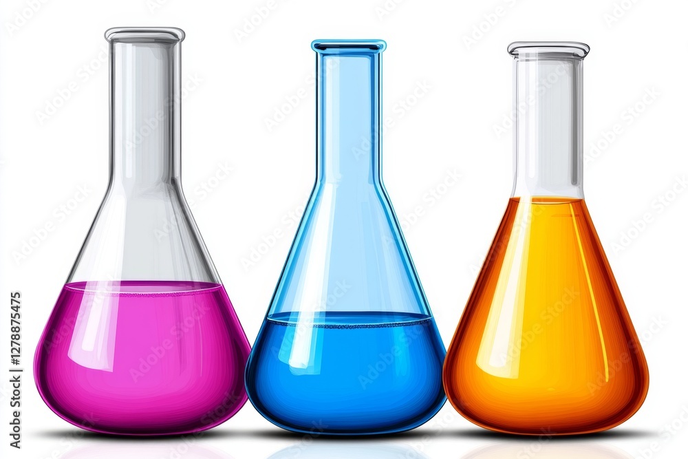 Chemistry lab equipment Flasks, beakers and burner science instruments on white, vector chemical or biological research processing Chemistry lab equipment Flasks, beakers and burner science instruments on white, vector chemical or biological research processing