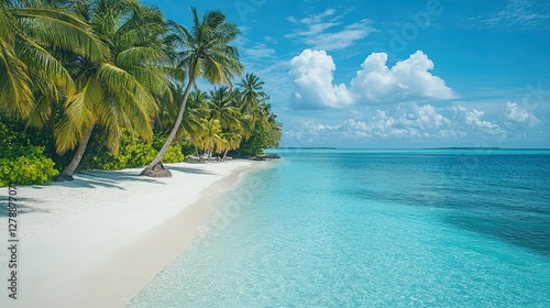 Maldivian beach with a tropical climate photo