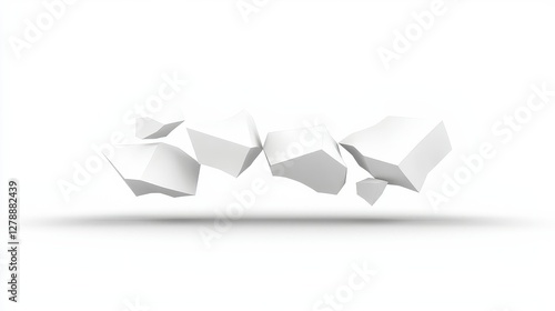 Wallpaper Mural Abstract White Rocks Floating in Air on Clean White Background for Artistic Design and Concepts Torontodigital.ca