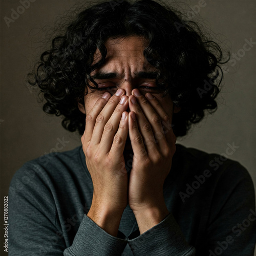 Wallpaper Mural emotion covers face with hands Torontodigital.ca