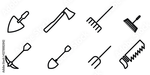 farm and garden tool icons 