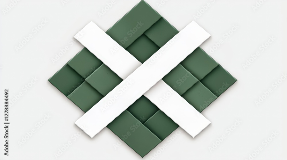 Geometric Abstract Design with Green and White Elements on a Light Background Geometric Abstract Design with Green and White Elements on a Light Background