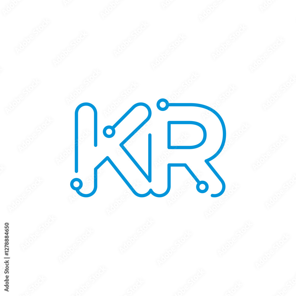 Abstract Letters KR Logo Design Template 001 Abstract Letters KR Logo Design Template 001