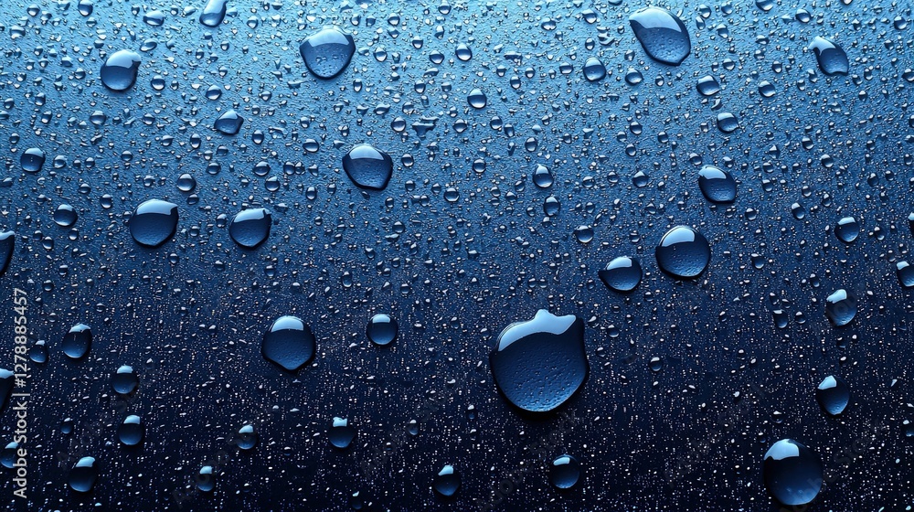 Closeup of beautiful water droplets on a clear glass window with a soft focus effect Closeup of beautiful water droplets on a clear glass window with a soft focus effect