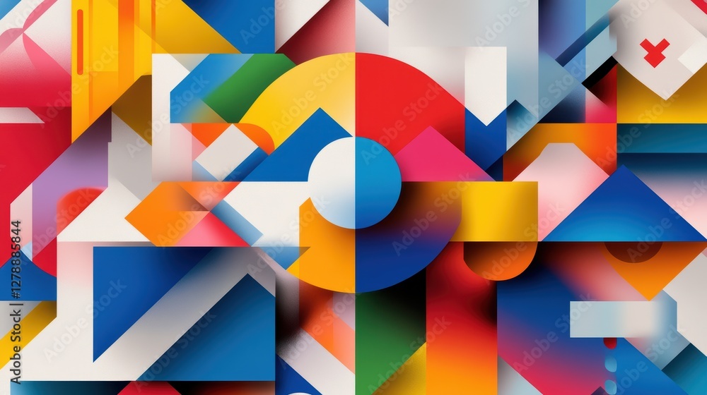 Abstract Geometric Design with Vivid Colors and Dynamic Shapes Abstract Geometric Design with Vivid Colors and Dynamic Shapes