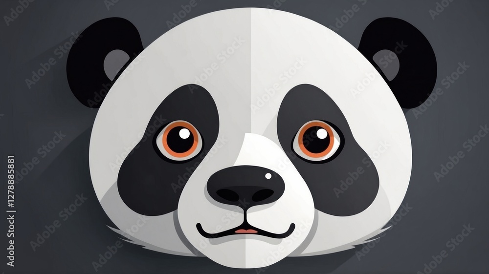 Fototapeta premium Stylish Panda Portrait: Modern Art Illustration with Bold Colors and Geometric Shapes