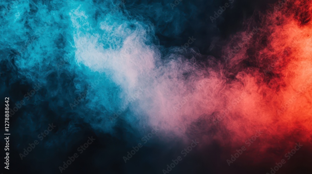 Fototapeta premium Vibrant Blue and Red Smoke Abstract Background for Creative Projects