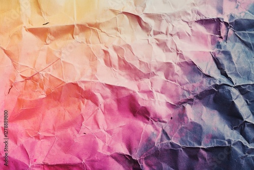 Wallpaper Mural Crumpled paper overlay texture. Wrinkled weathered grunge paper effect background. Great for music poster, vinyl album cover, vintage design. Realistic photo of creased torn mockup document Torontodigital.ca