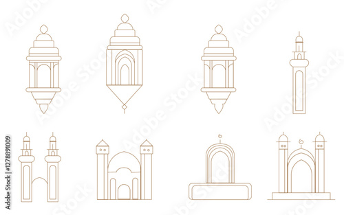 Ramazan Crescent: Minimalist Vector Illustration for the Holy Month