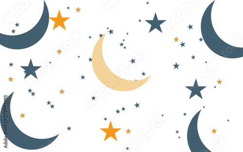  Ramazan Blessings: Crescent Moon & Star Vector Illustration for the Holy Month